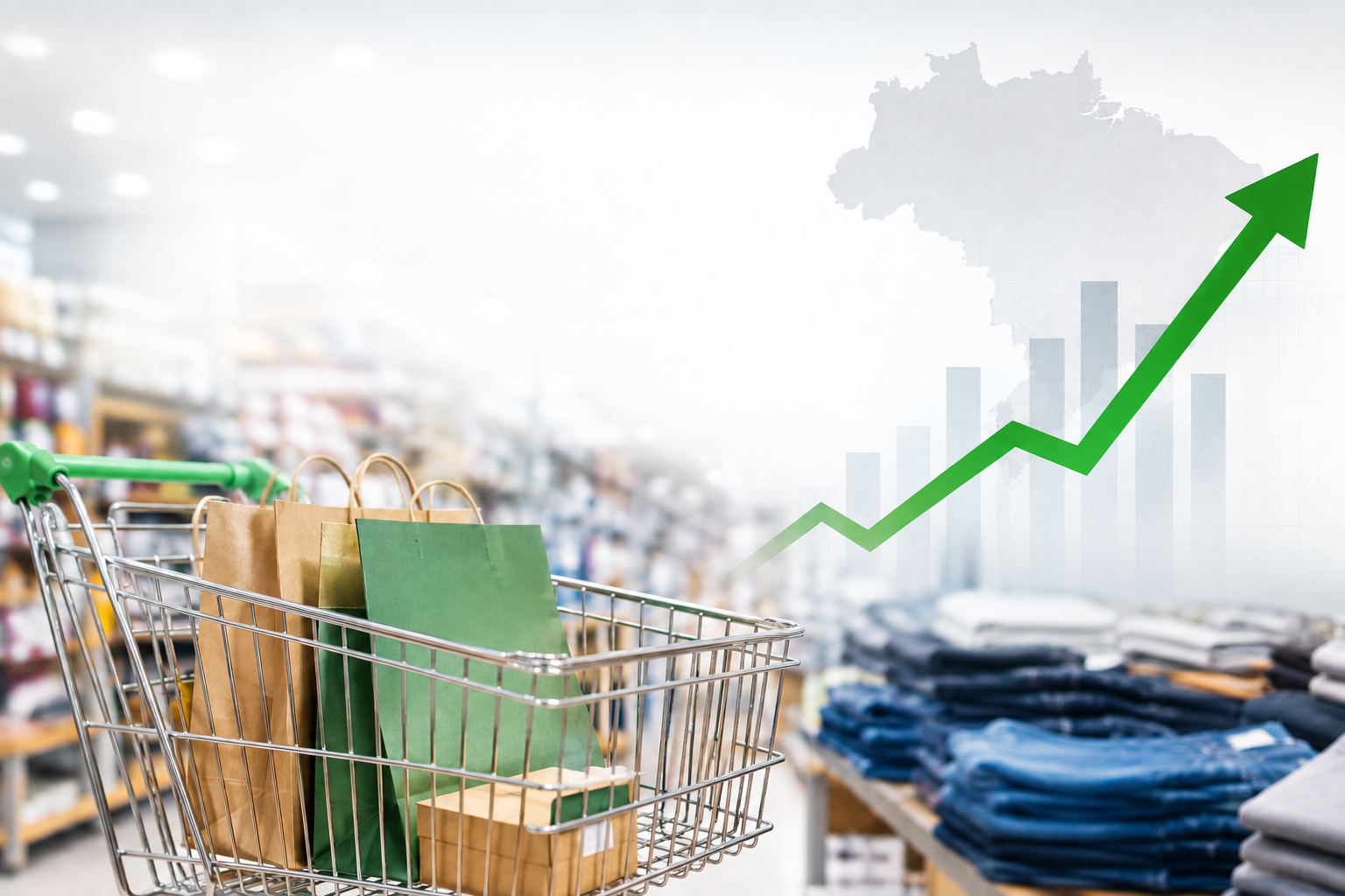 Varejo brasileiro registra alta de 0,5% nas vendas em junho, superando projeções